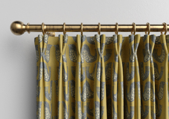 Scandi Birds, Mustard - Made to Measure Curtains - Image 10